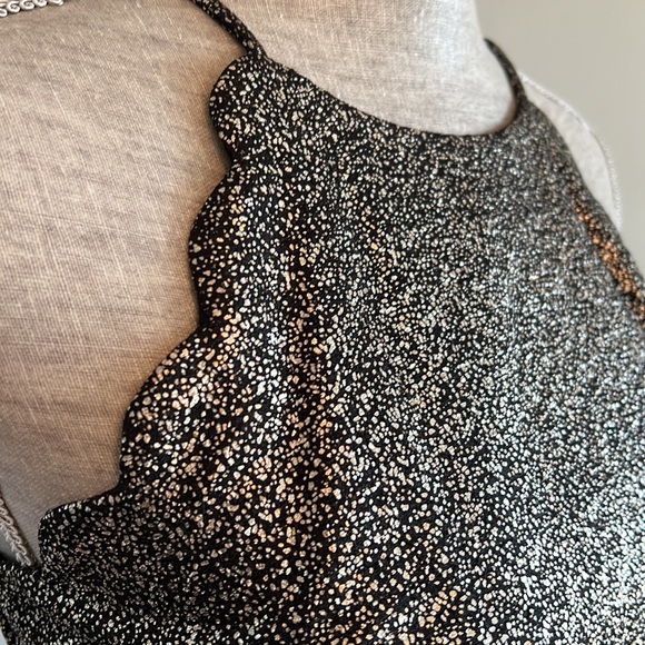 IZ BYER | Size 5 | Black Gold Skater Dress | Midi - Picture 5 of 5